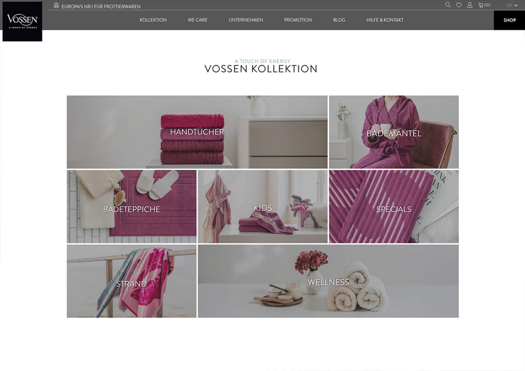 Onlineshop für Vossen Onlineshop für Vossen