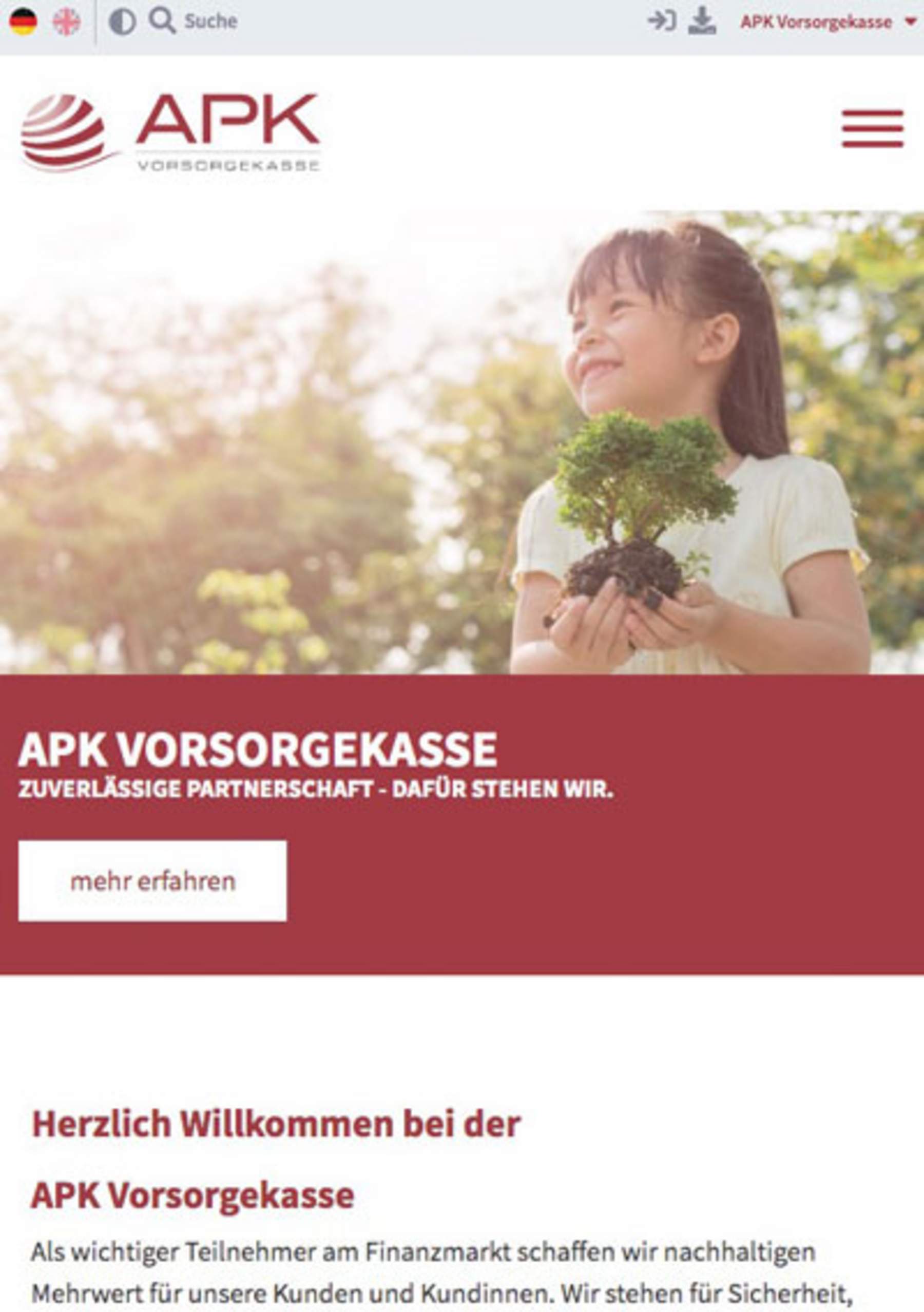 APK Vorsorgekasse AG APK Vorsorgekasse AG