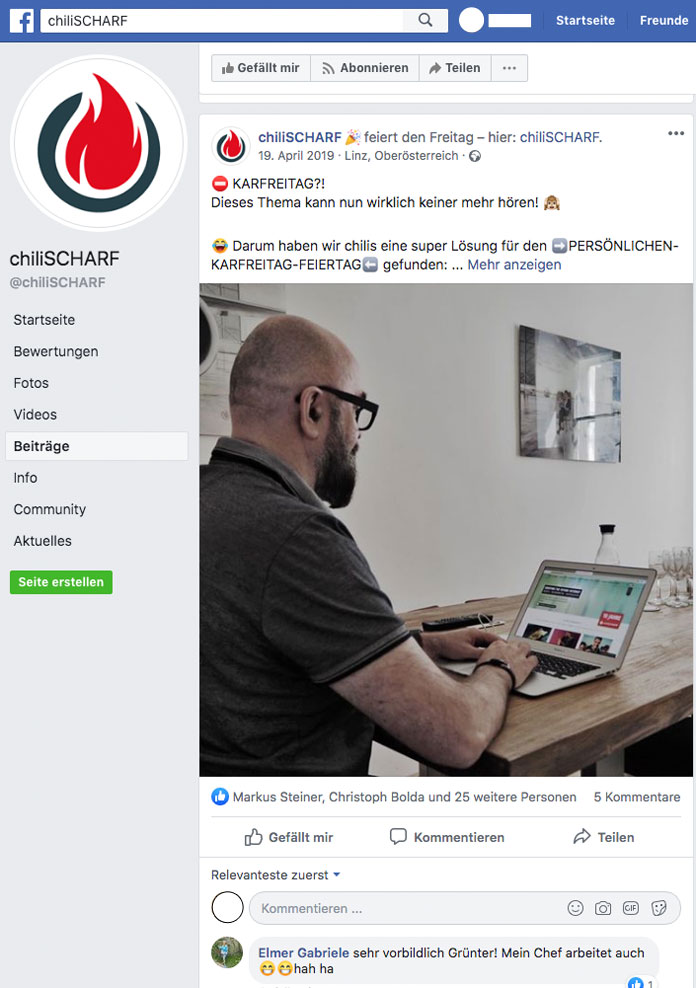 Facebook chiliSCHARF Facebook chiliSCHARF