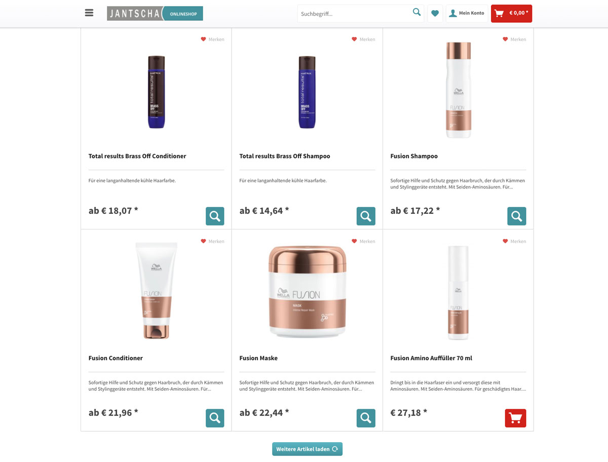Onlineshop für Jantscha GmbH Onlineshop für Jantscha GmbH